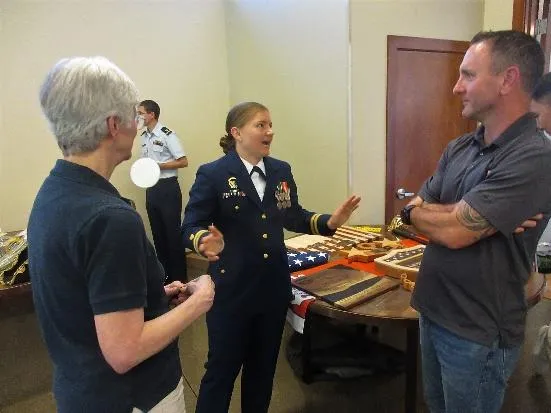 LT Kira Drabowski and Pam CK. U.S. Coast Guard Photo by Peter Border.