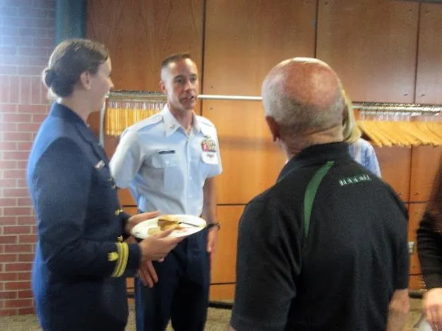 LT Armbrecht and Chief Engineer. U.S. Coast Guard Photo by Peter Border.