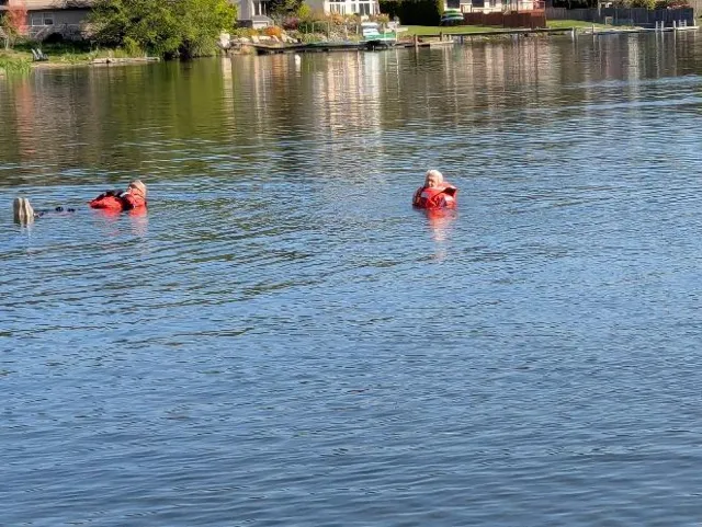 Bellingham, Wash – Flotilla crew members performing the annual PPE “swim” test. US Coast Guard photo by Steve Bell.