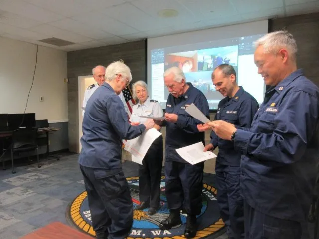 Bellingham, Wash – Auxiliary Flotilla meeting in February. US Coast Guard photo by Peter Border.
