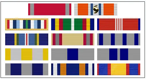 Hoyt Hatfield's ribbons and awards.