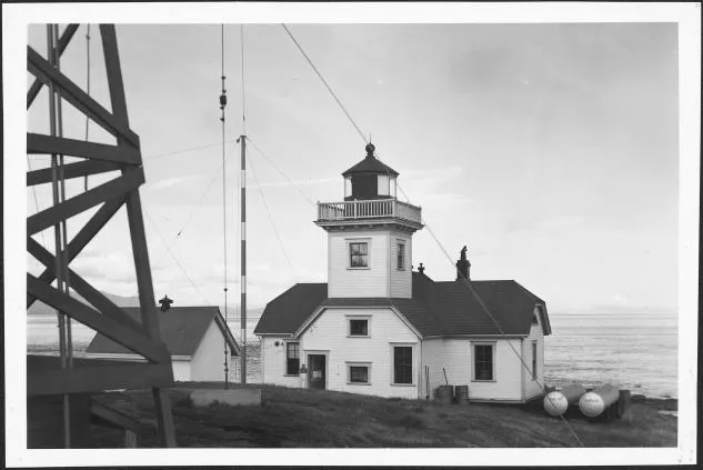 Patos Island, Wash. — Patos Island Light Station, April 1944, five years after the Lighthouse Service joined the Coast Guard. National Archives photo.