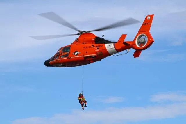 Aviation Training Center Mobile – An MH-65 Dolphin, recognizable by its enclosed fenestron tail rotor. US Coast Guard photo.