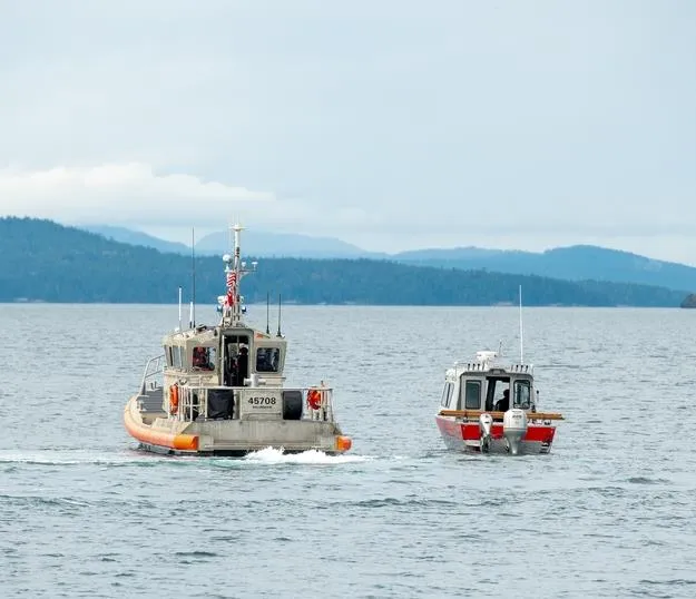 San Juan Islands, Wash. – RBM crew patrolling the San Juan Islands, conducting boardings. U.S. Coast Guard photo by Petty Officer 3rd Class William Kirk.