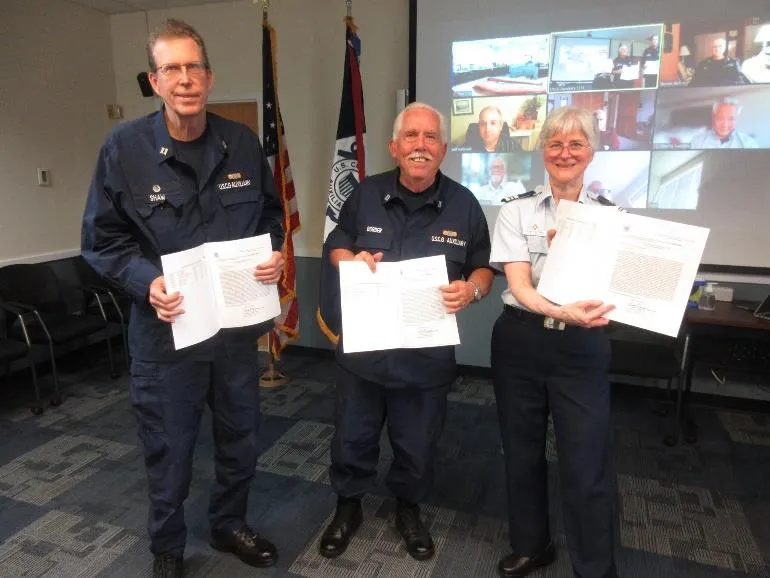 BELLINGHAM, Wash. - Award Ceremony at June Flotilla Meeting. U.S. Coast Guard Photo by Peter Border