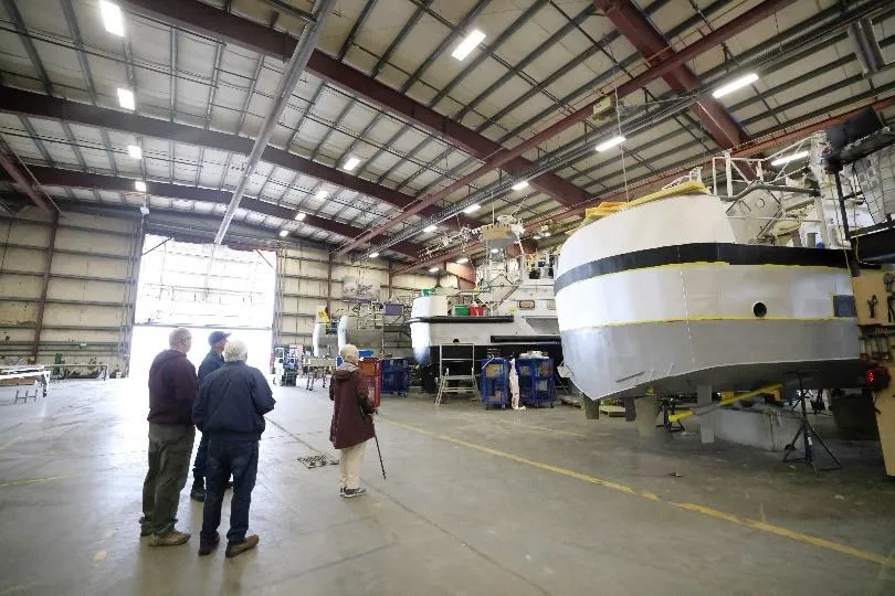 Bellingham, Wash – MKC Wells discusses the 47’ MLB SLEP program to the Auxiliary. US Coast Guard photos by Mike Hayner.