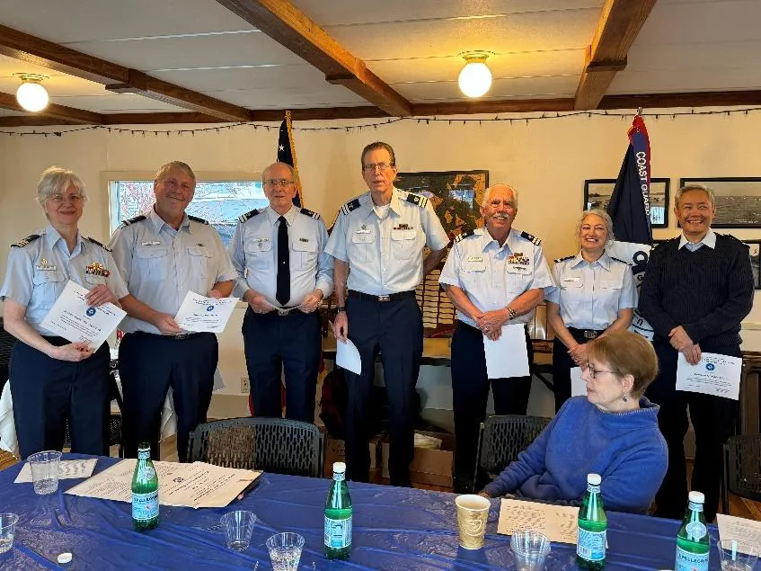 Bellingham, Wash – Auxiliary members at the Flotilla 11 Change of Watch. US Coast Guard photos by photo by Manny Eusebio.